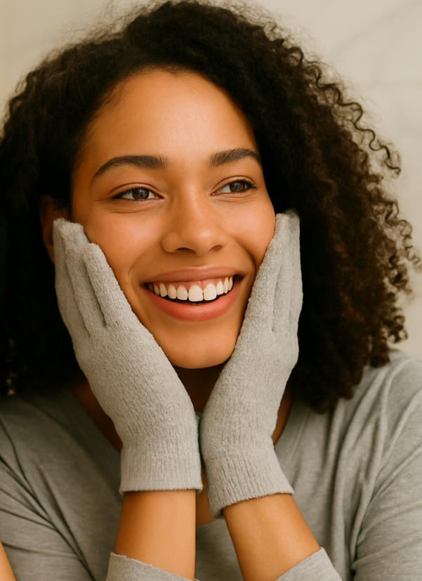 Pure Solve herbruikbare make-up remover handschoen – zacht microvezel, duurzaam, huidvriendelijk