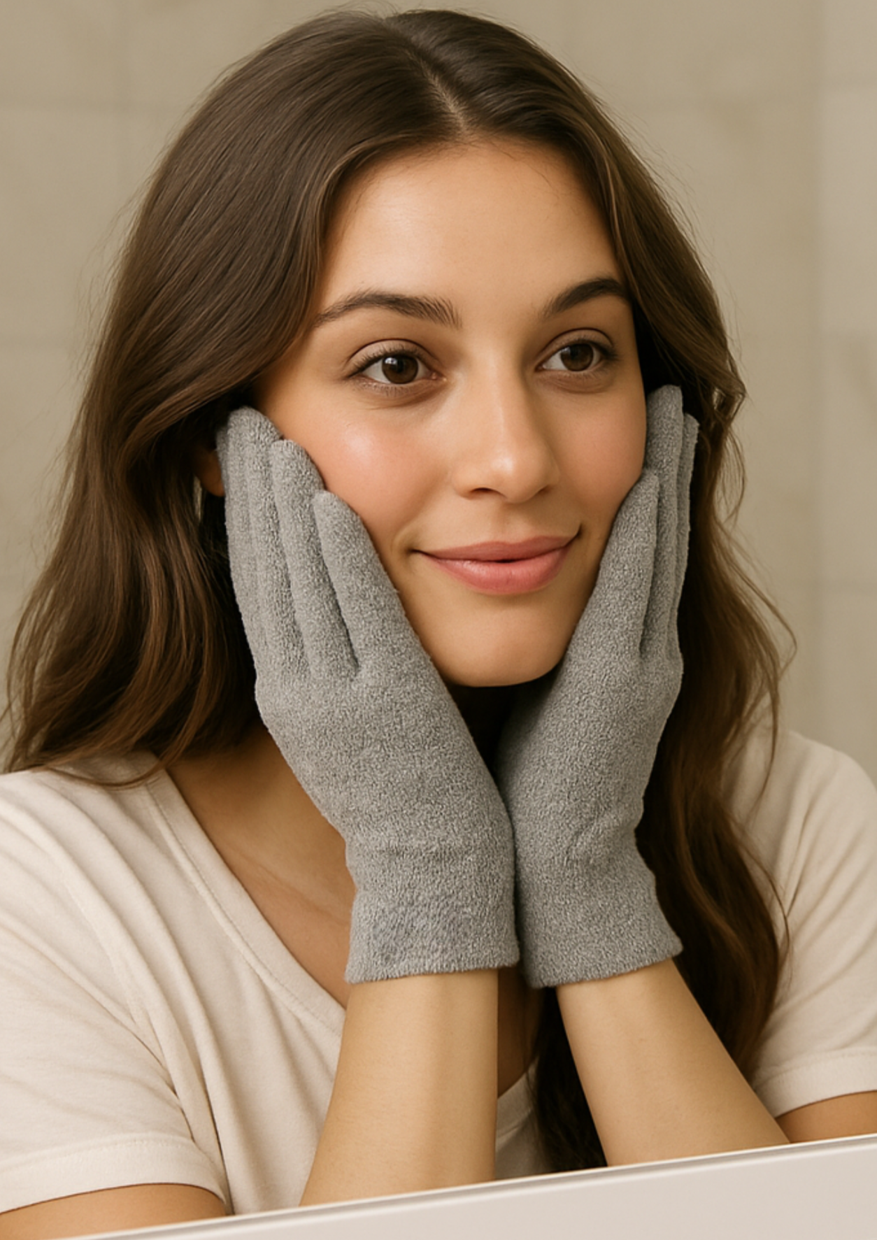 Pure Solve herbruikbare make-up remover handschoen – zacht microvezel, duurzaam, huidvriendelijk